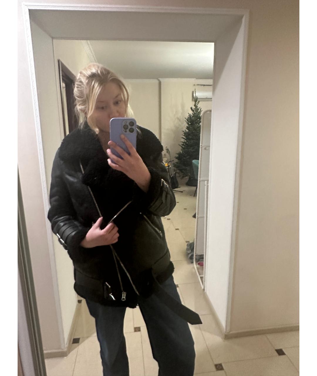 ACNE STUDIOS Черная кожаная дубленка, фото 6