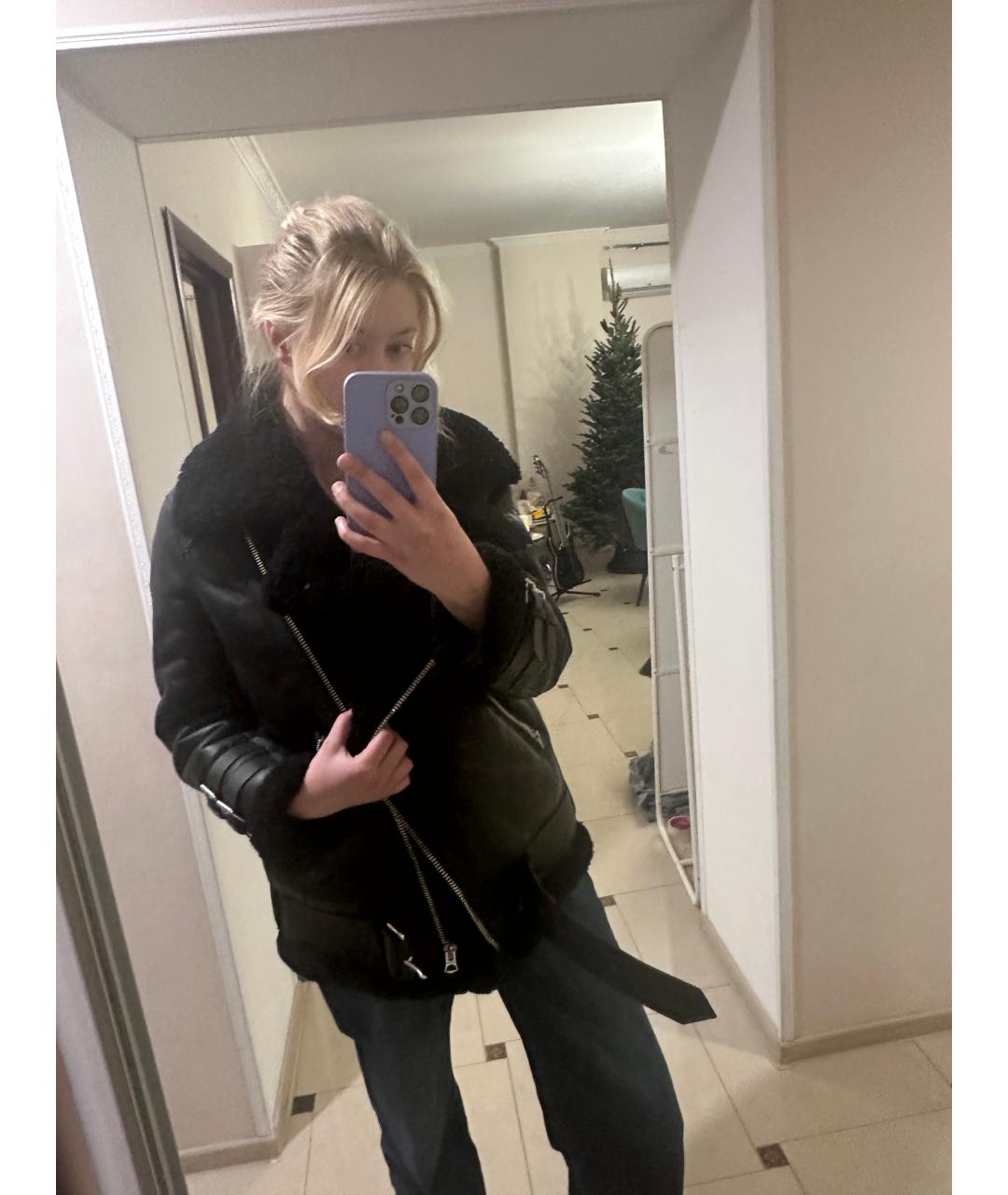 ACNE STUDIOS Черная кожаная дубленка, фото 5