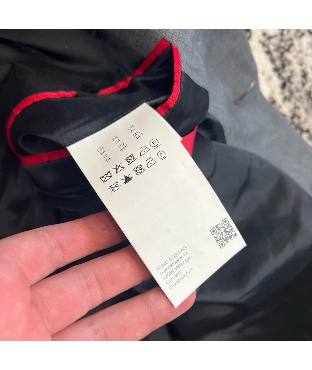 HUGO Антрацитовый шерстяной пиджак, фото 6