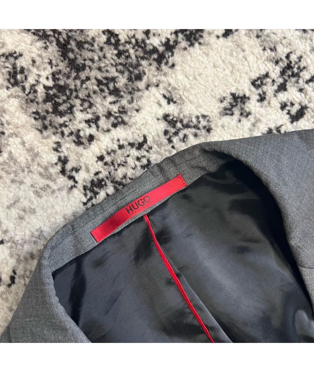 HUGO Антрацитовый шерстяной пиджак, фото 4