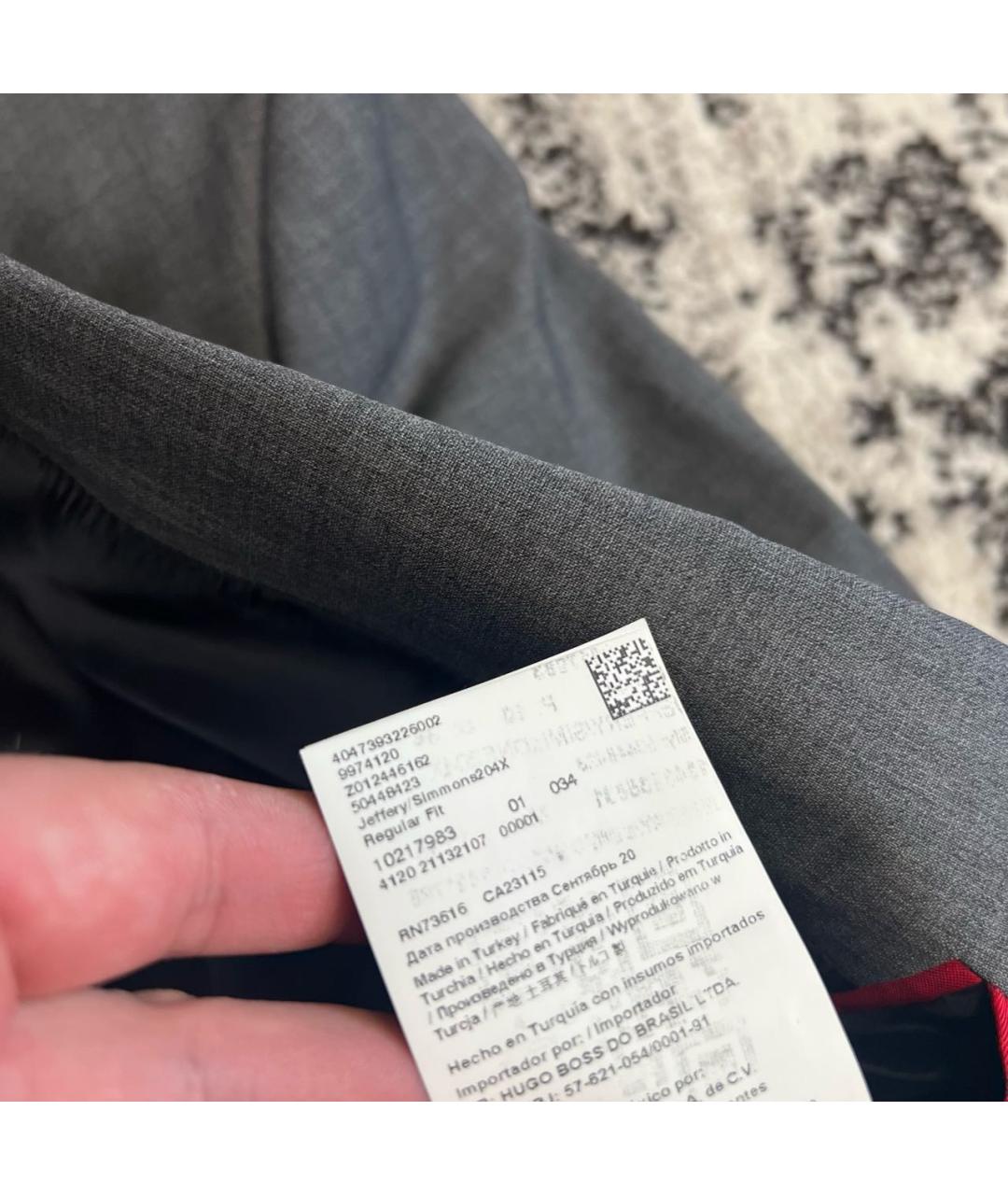 HUGO Антрацитовый шерстяной пиджак, фото 7