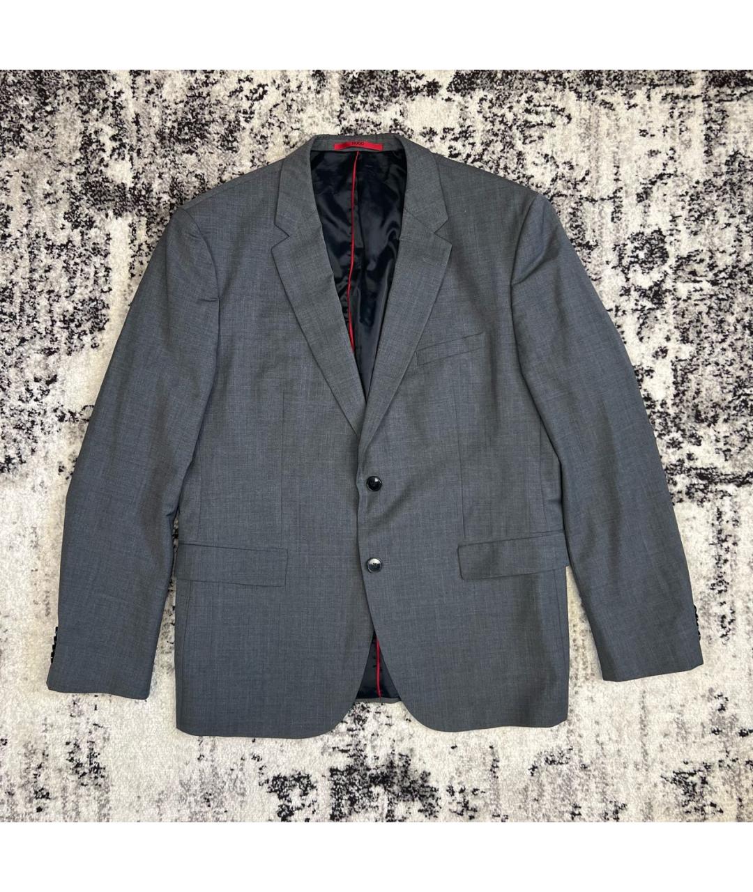 HUGO Антрацитовый шерстяной пиджак, фото 9