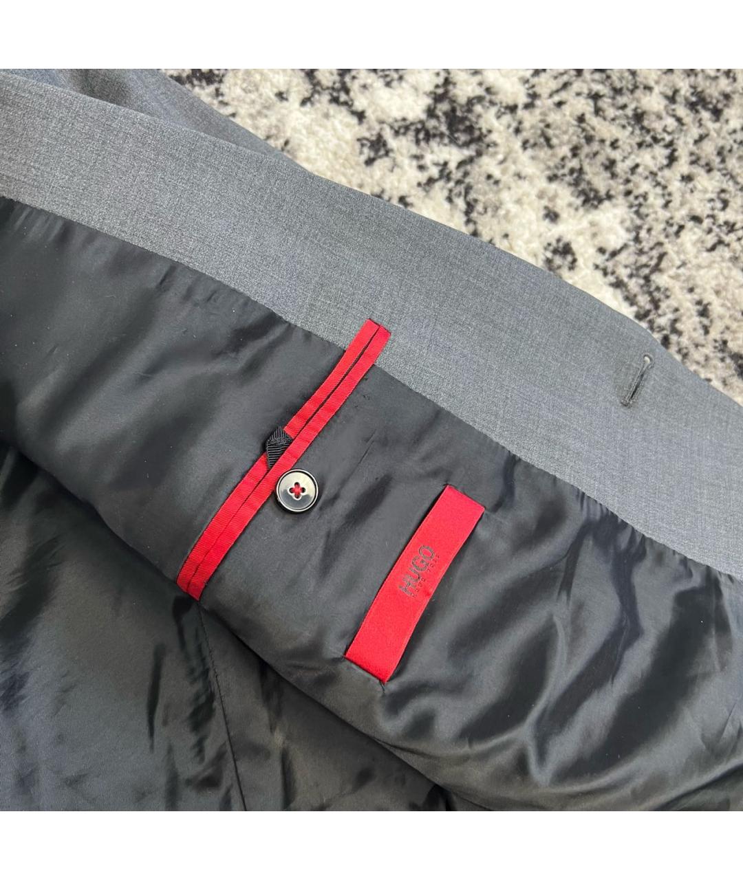 HUGO Антрацитовый шерстяной пиджак, фото 5