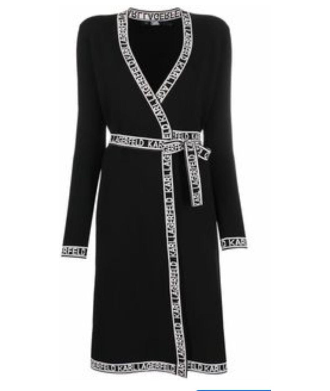 KARL LAGERFELD Черное вискозное повседневное платье, фото 1