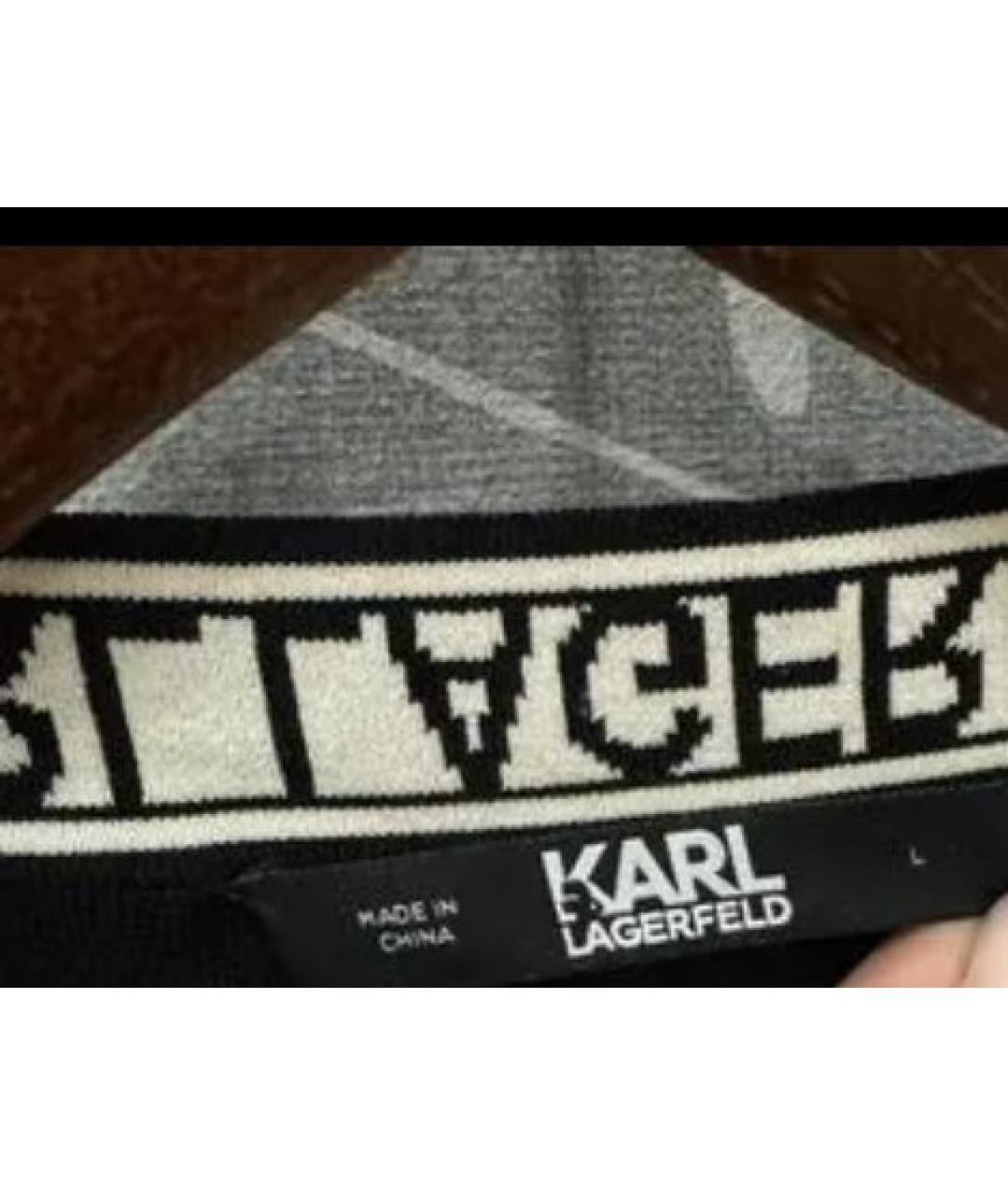 KARL LAGERFELD Черное вискозное повседневное платье, фото 3