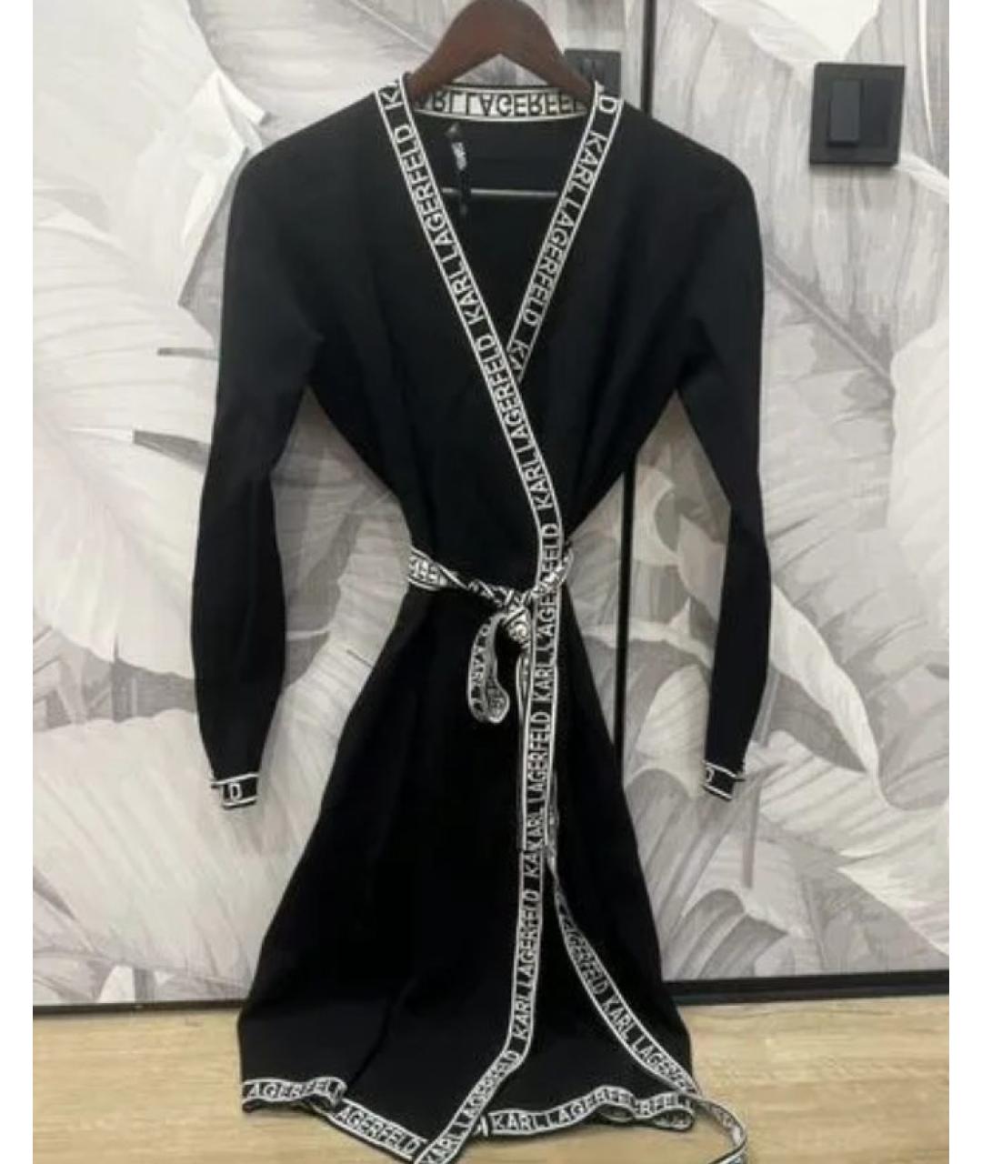 KARL LAGERFELD Черное вискозное повседневное платье, фото 2