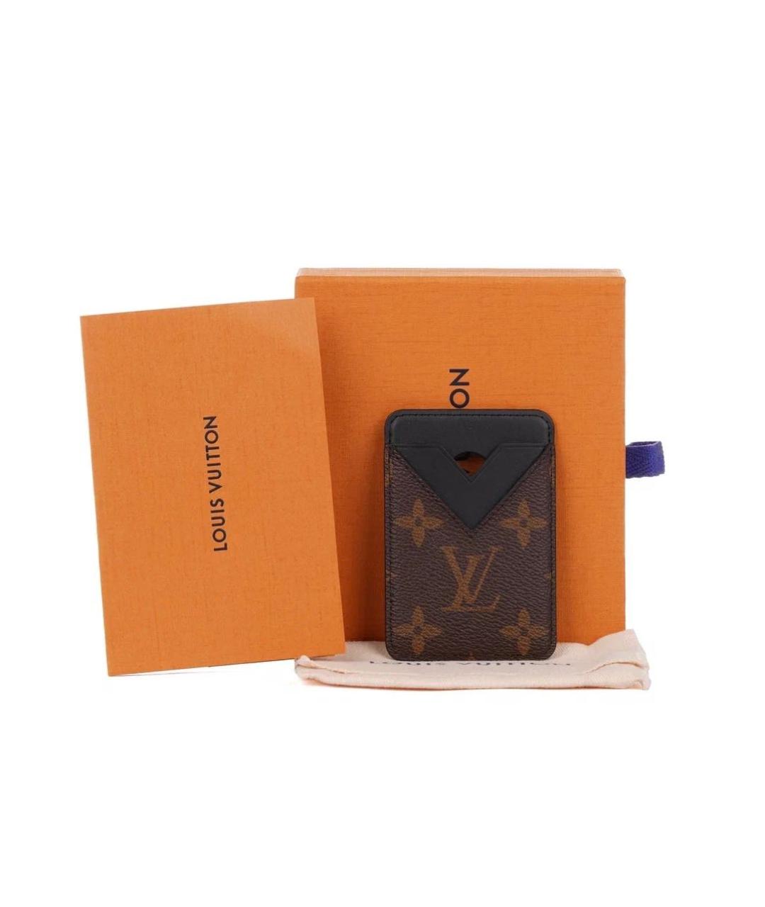 LOUIS VUITTON Коричневый кожаный кардхолдер, фото 2