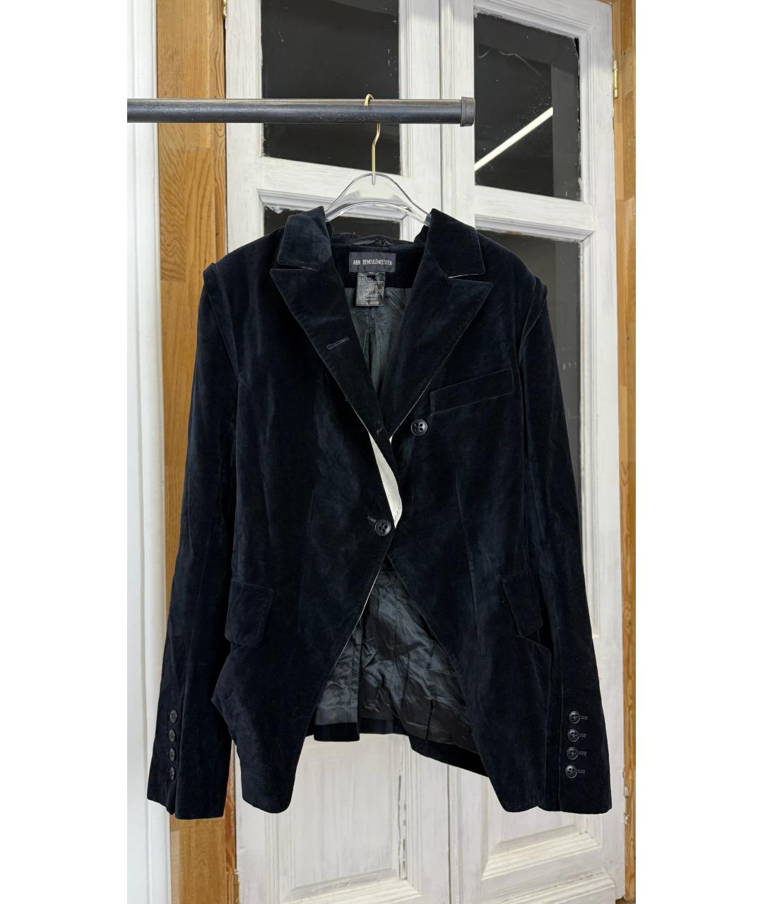 ANN DEMEULEMEESTER Черный хлопковый жакет/пиджак, фото 6