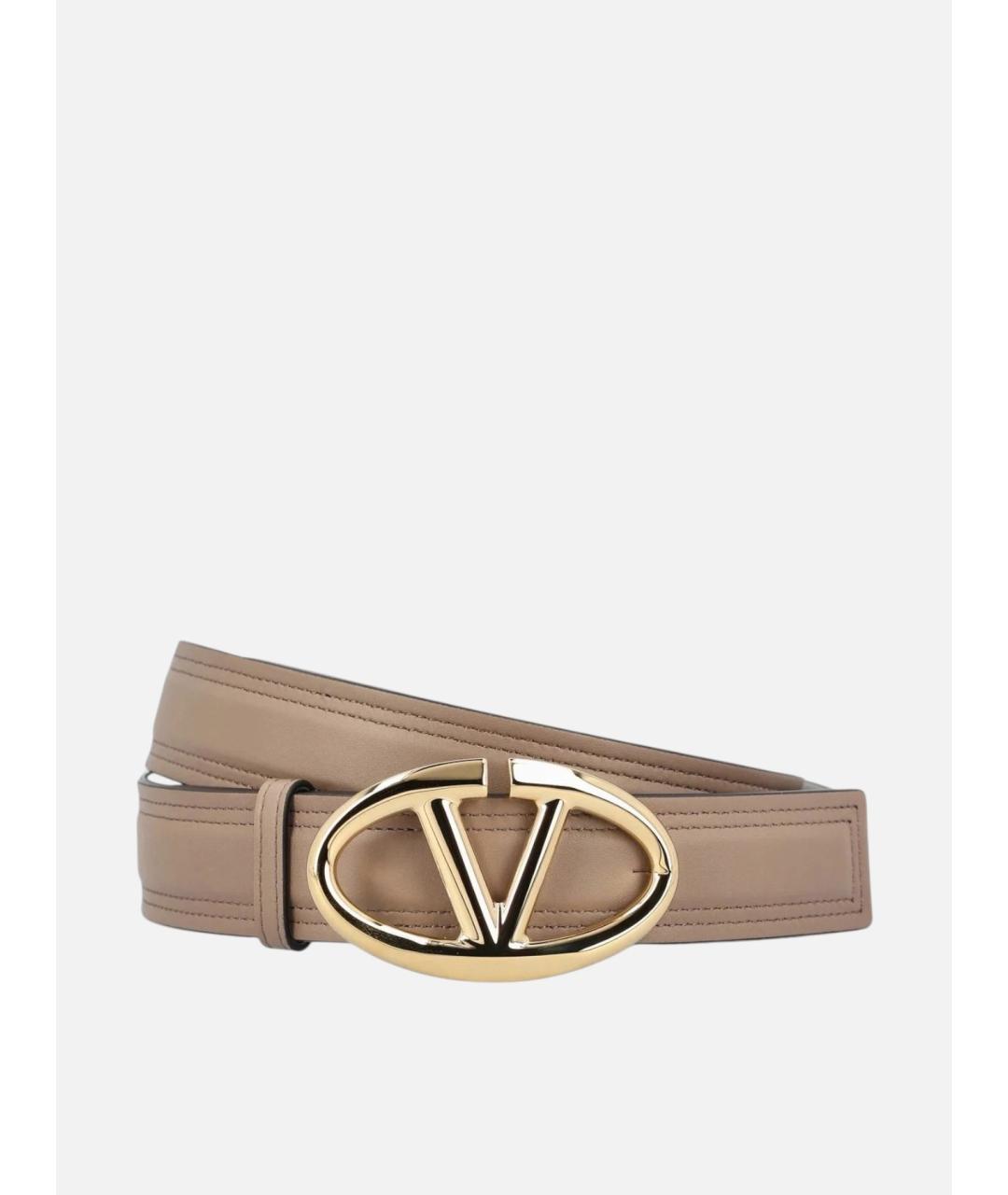 VALENTINO Серый кожаный ремень, фото 3