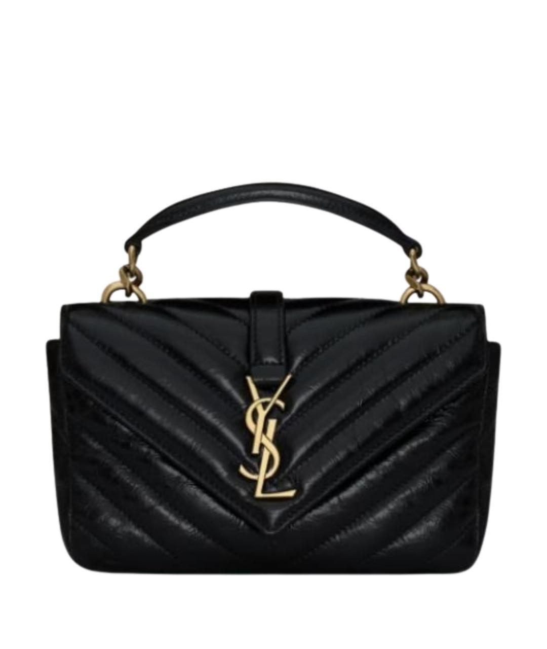 SAINT LAURENT Черная кожаная сумка через плечо, фото 1