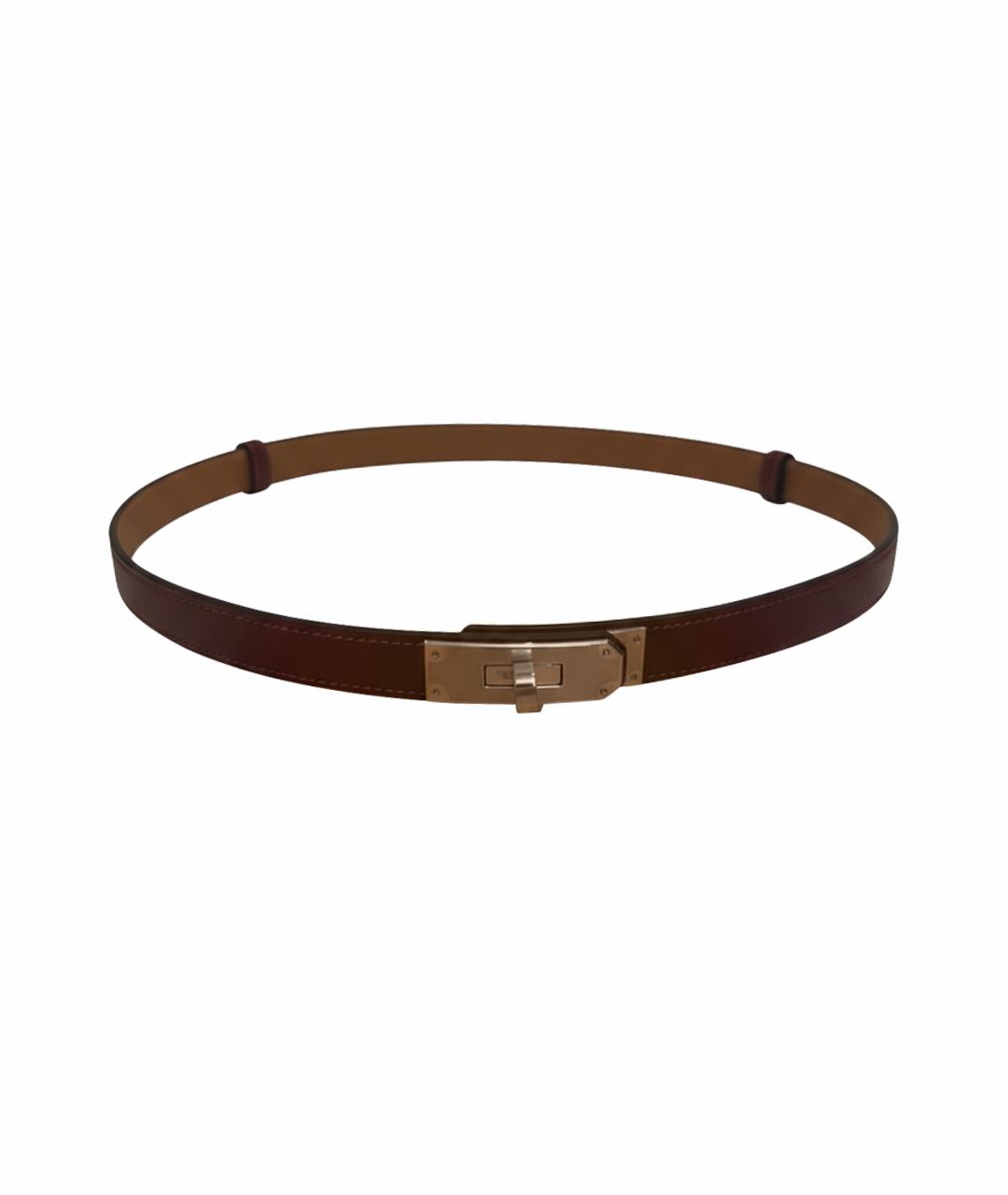 HERMES Бордовый кожаный ремень, фото 1