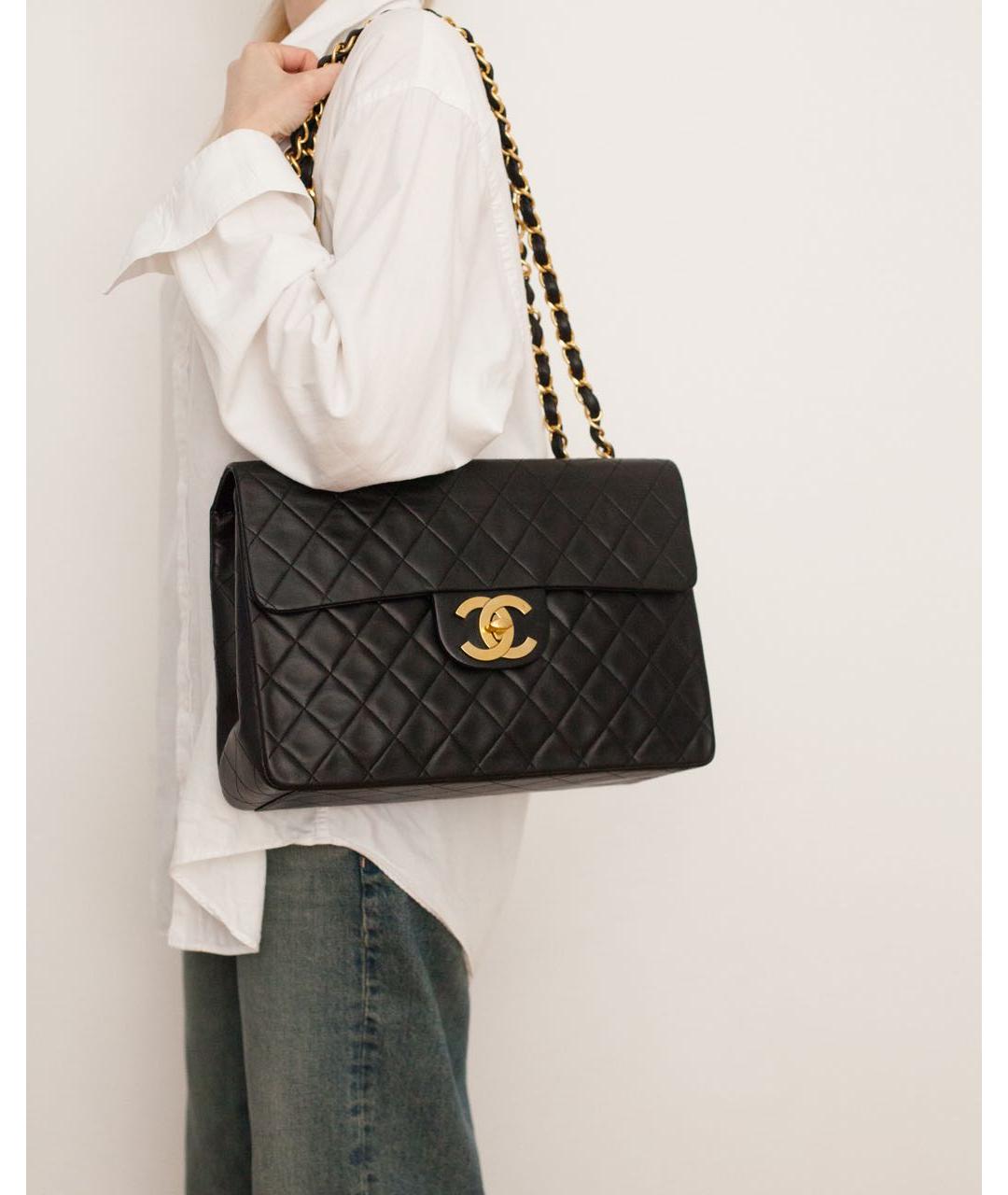 CHANEL Черная кожаная сумка через плечо, фото 3