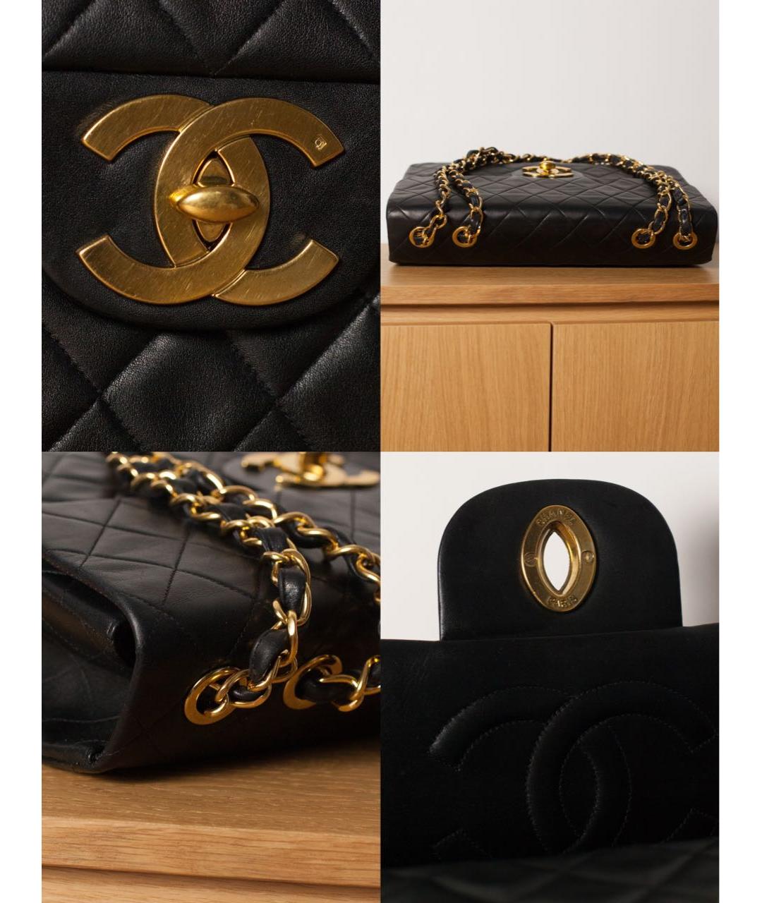 CHANEL Черная кожаная сумка через плечо, фото 7