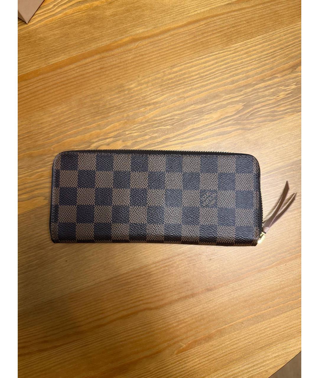 LOUIS VUITTON Коричневый кожаный кошелек, фото 9