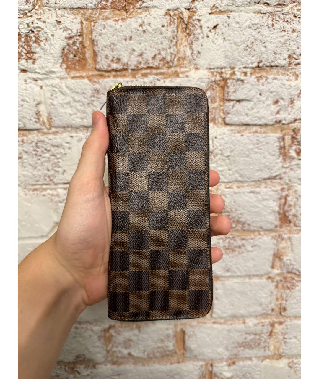 LOUIS VUITTON Коричневый кожаный кошелек, фото 7