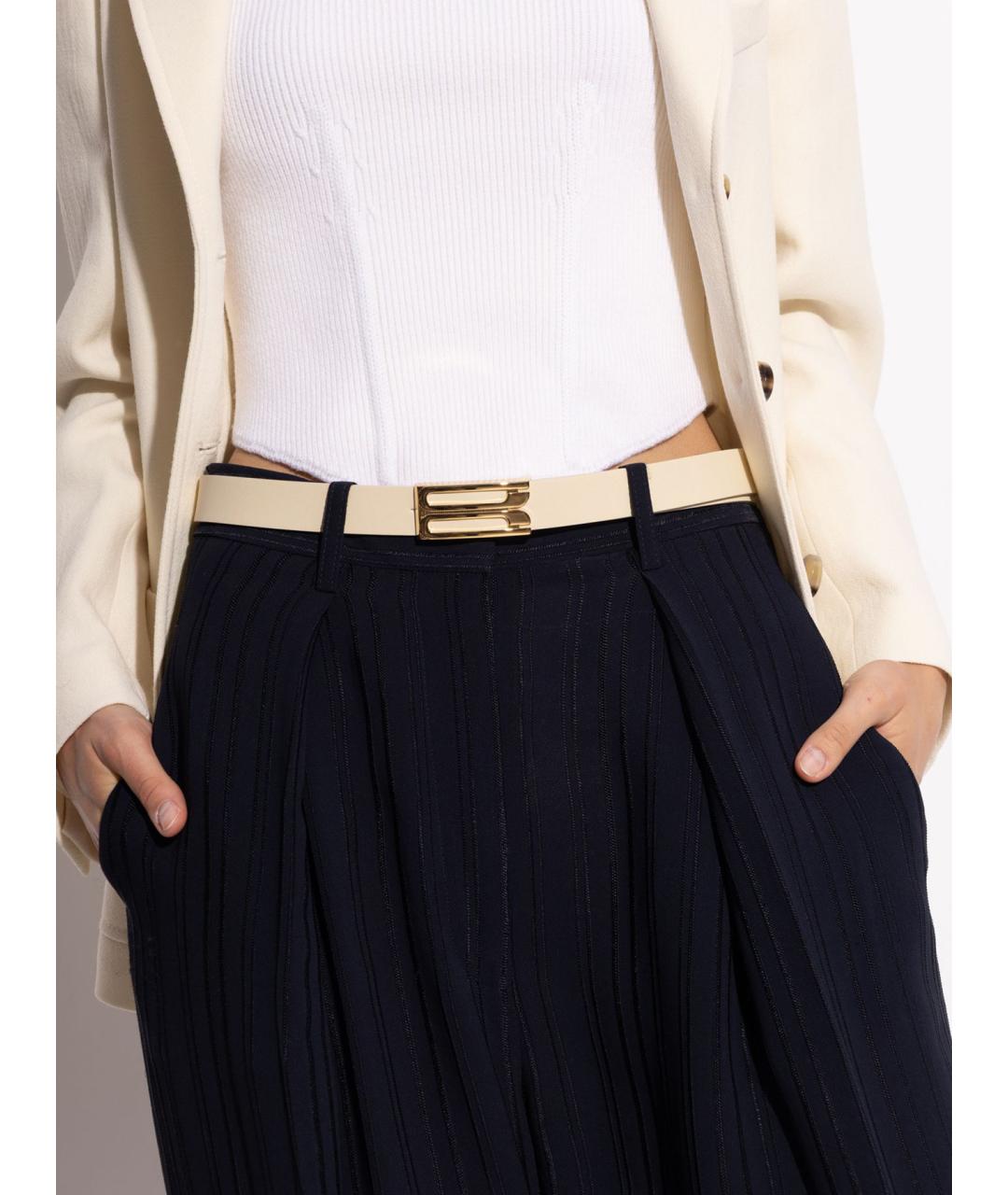 VICTORIA BECKHAM Бежевый кожаный ремень, фото 2