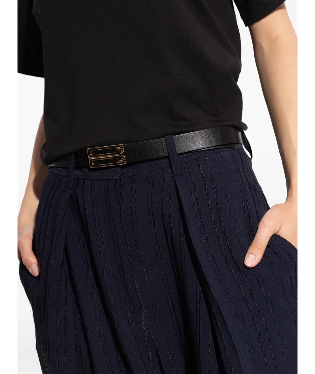 VICTORIA BECKHAM Черный кожаный ремень, фото 2