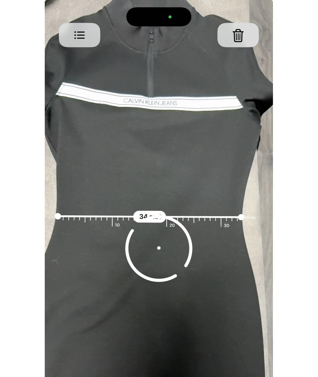 CALVIN KLEIN JEANS Черное хлопковое повседневное платье, фото 6