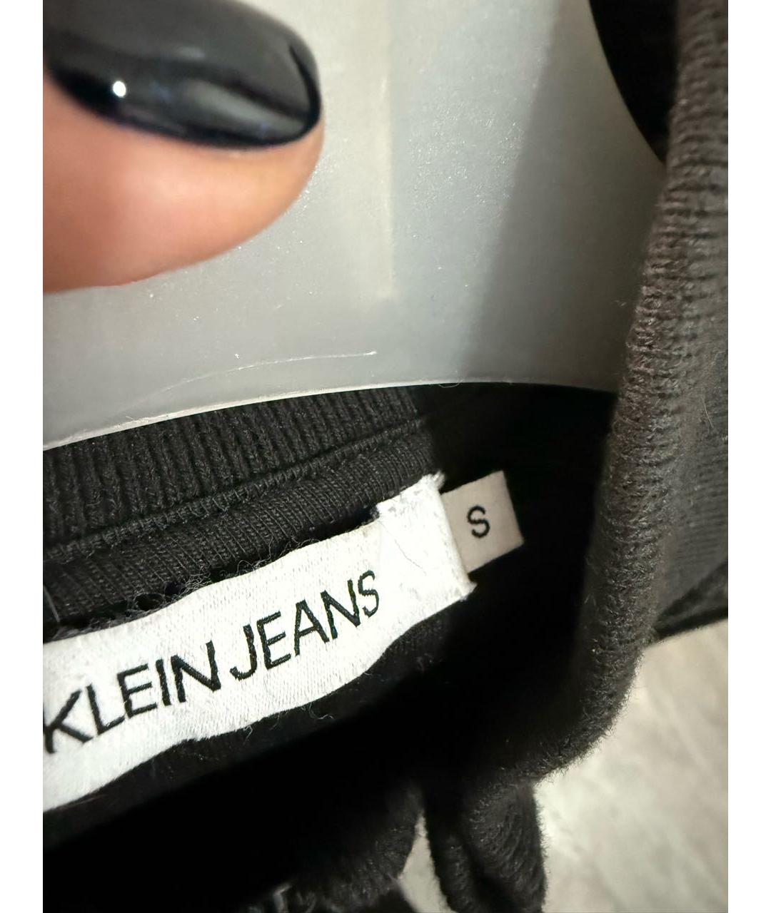 CALVIN KLEIN JEANS Черное хлопковое повседневное платье, фото 3