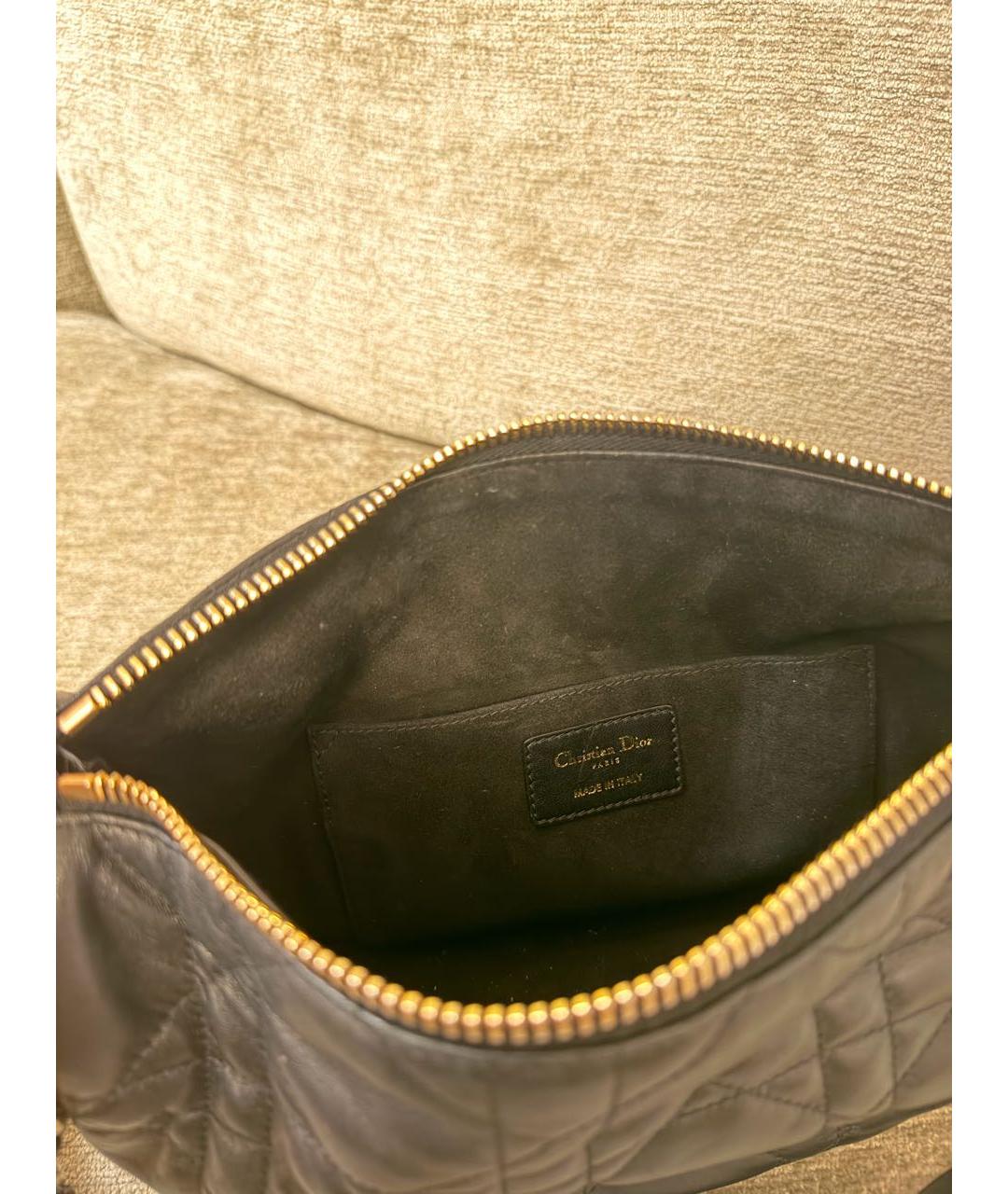 CHRISTIAN DIOR Черная кожаная сумка с короткими ручками, фото 4