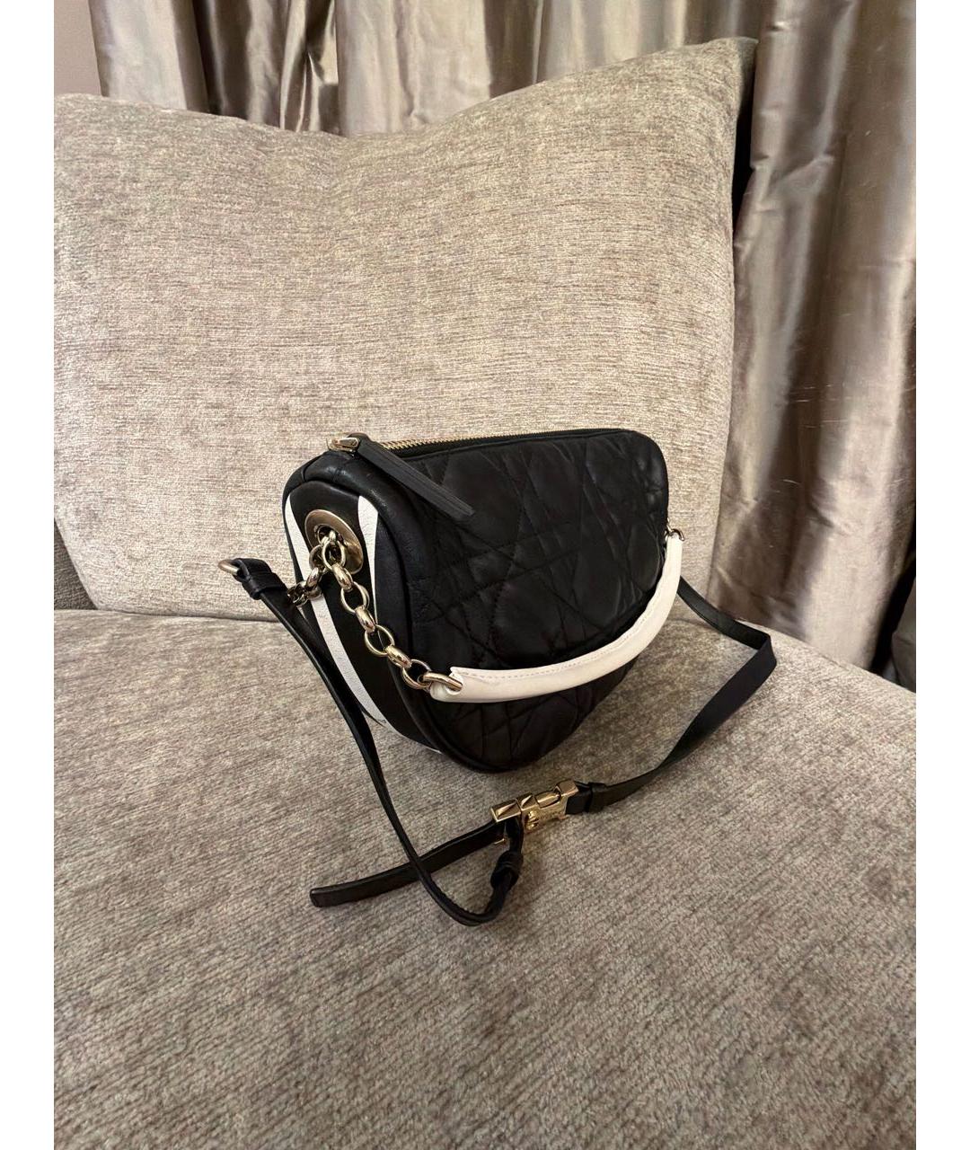 CHRISTIAN DIOR Черная кожаная сумка с короткими ручками, фото 2