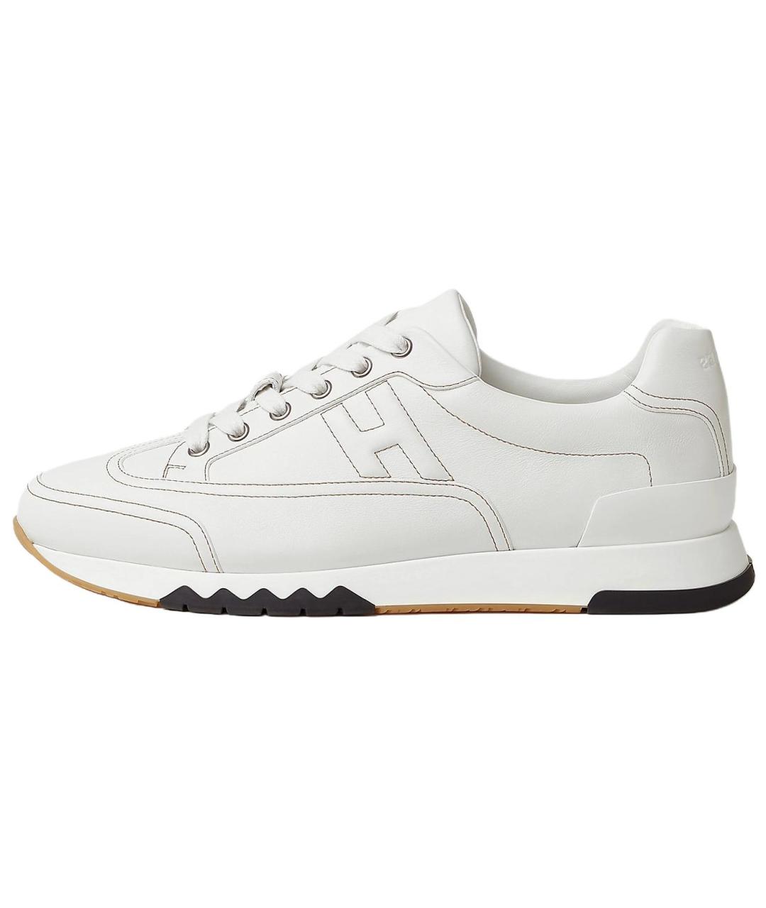 HERMES Белые кожаные низкие кроссовки / кеды, фото 2