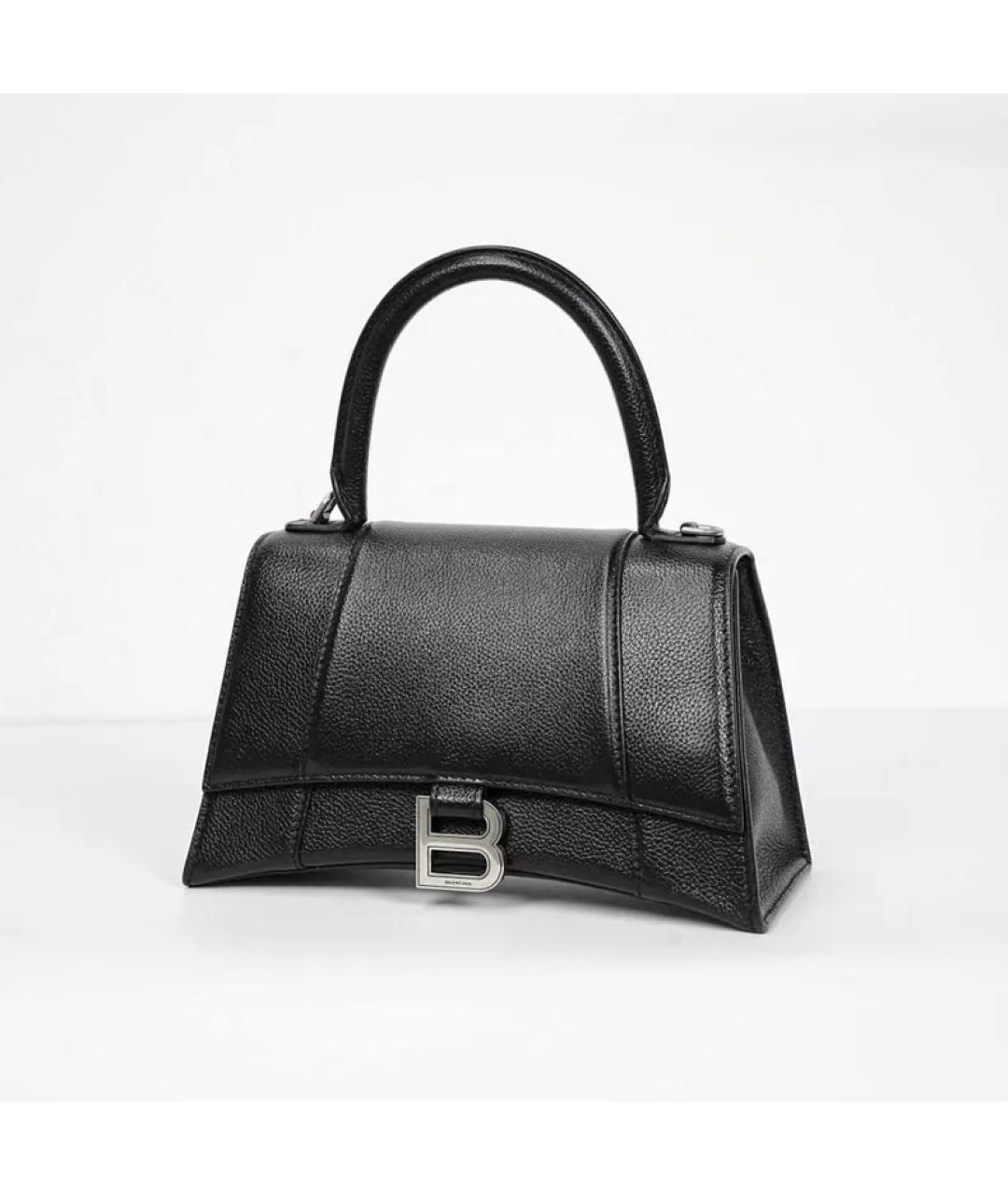 BALENCIAGA Черная кожаная сумка с короткими ручками, фото 2