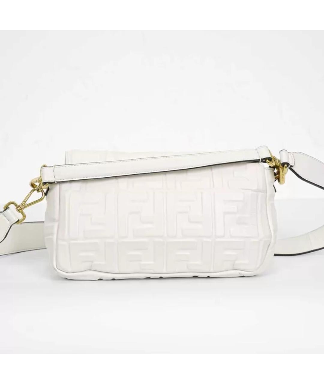 FENDI Белая кожаная сумка через плечо, фото 5