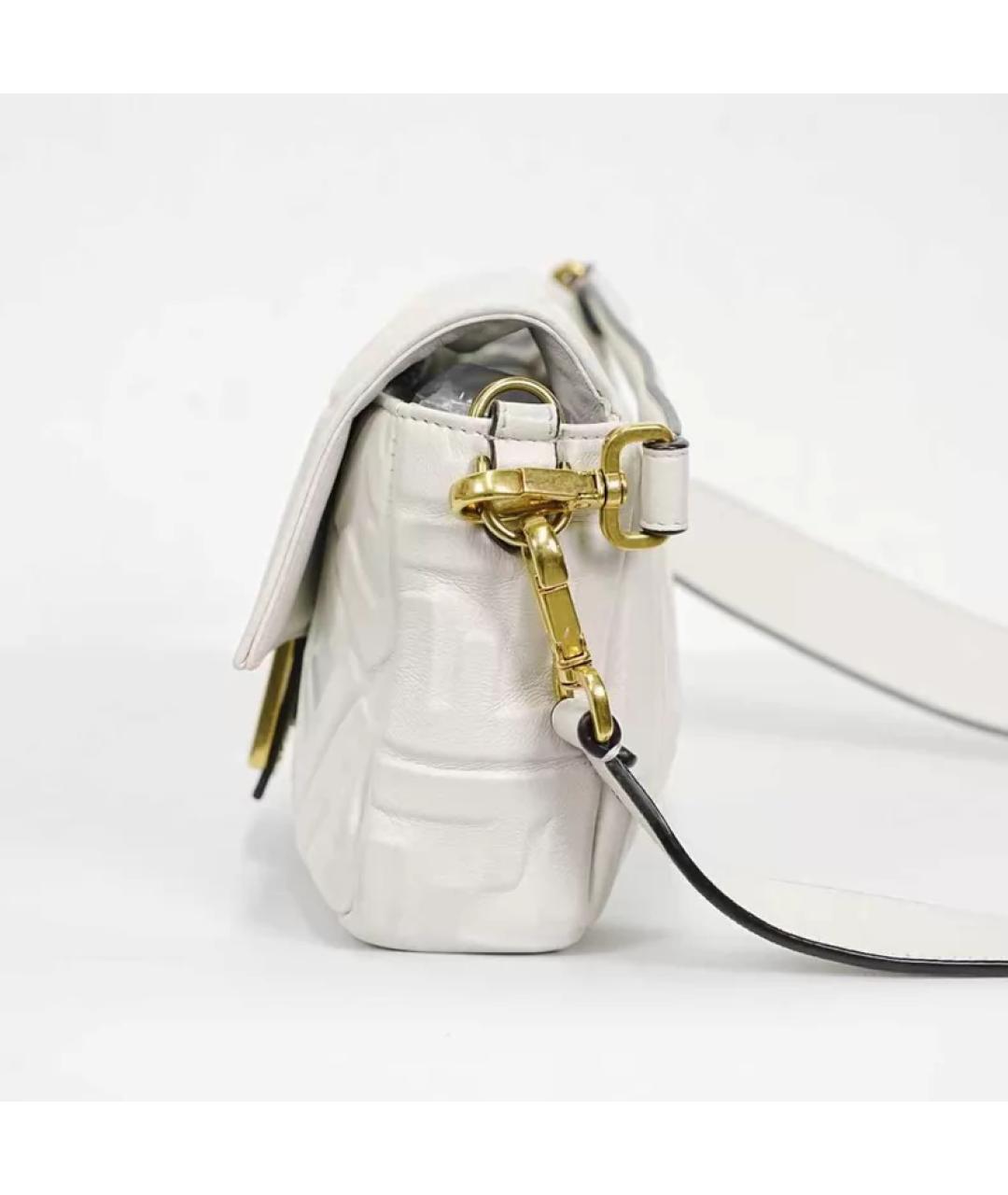 FENDI Белая кожаная сумка через плечо, фото 6