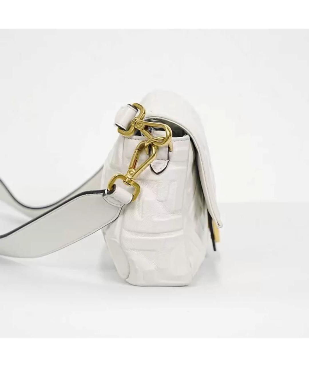 FENDI Белая кожаная сумка через плечо, фото 3