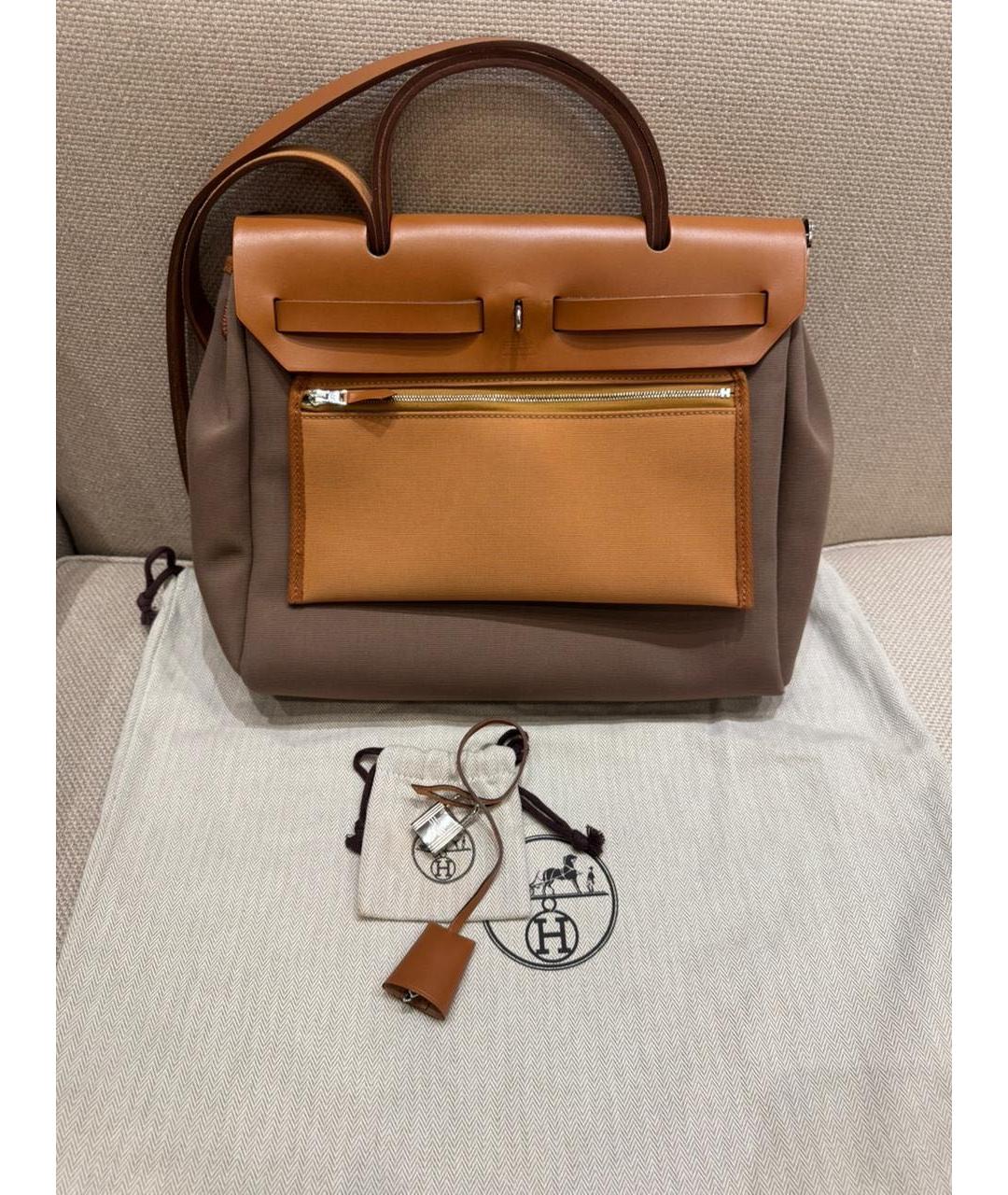 HERMES Тканевая сумка с короткими ручками, фото 4