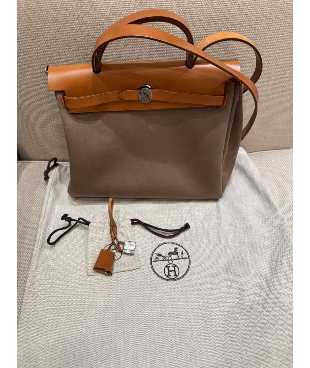HERMES Тканевая сумка с короткими ручками, фото 5