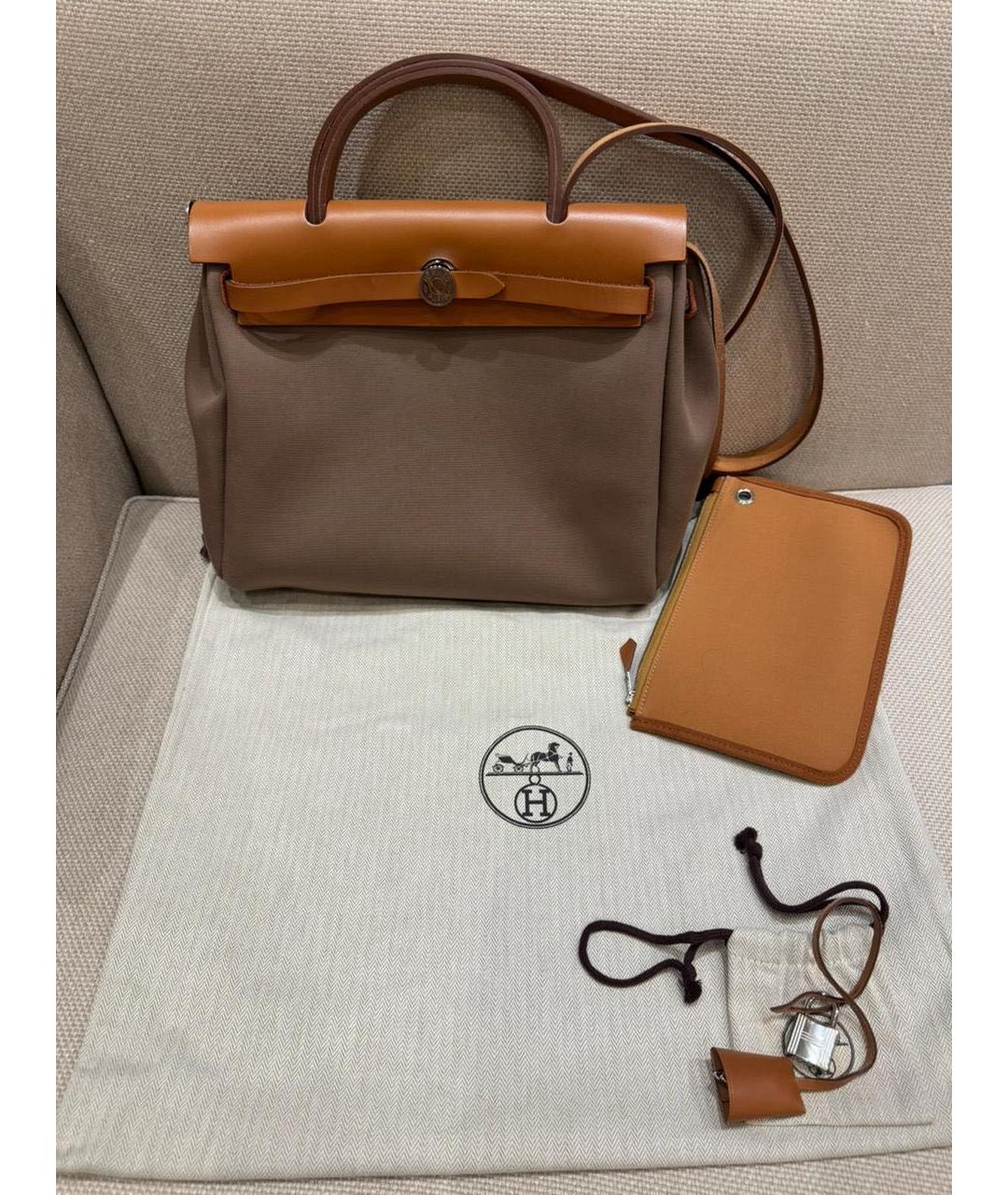 HERMES Тканевая сумка с короткими ручками, фото 3