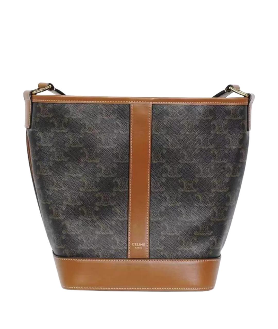 CELINE Коричневая кожаная сумка через плечо, фото 1