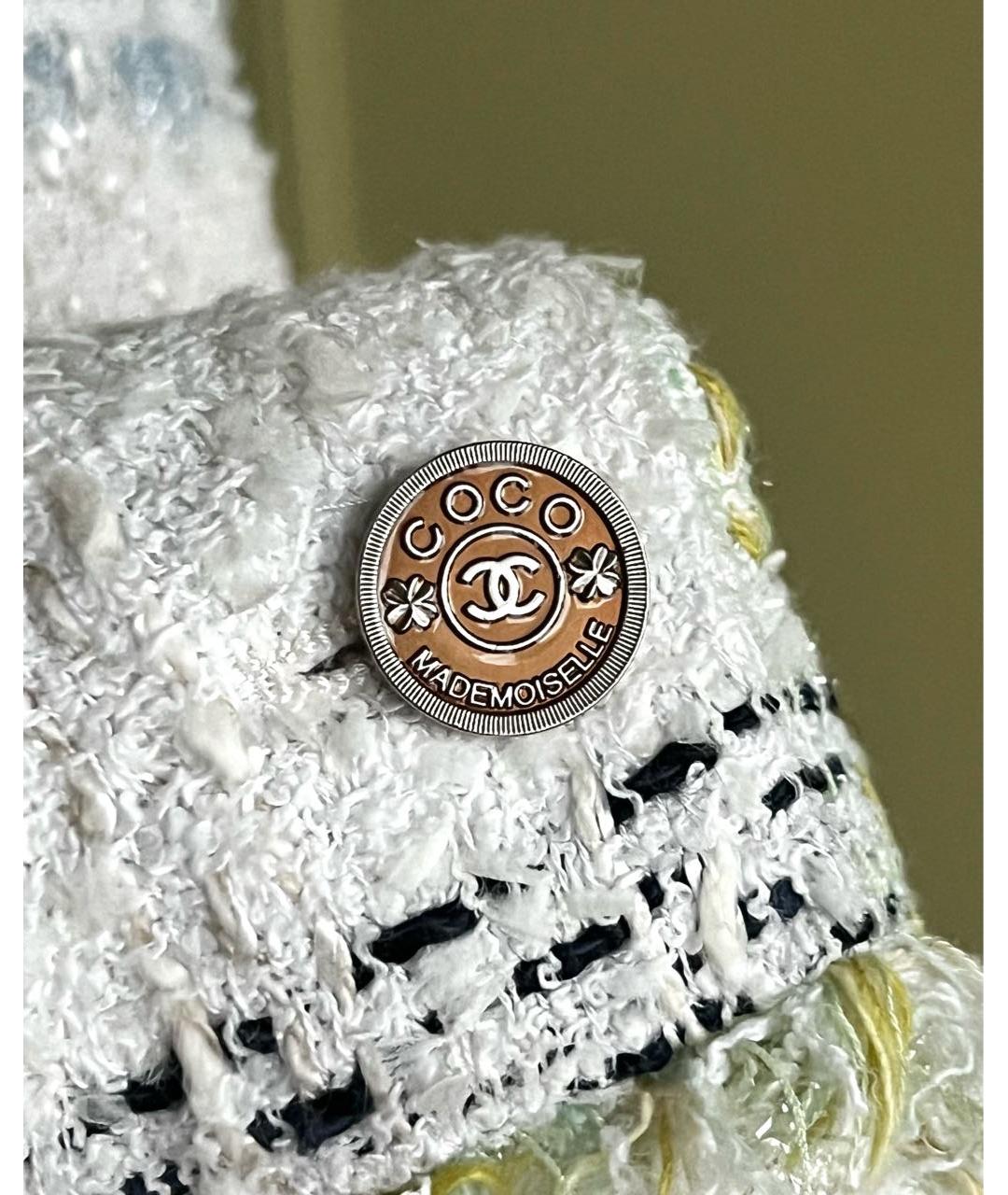 CHANEL Белый твидовый жакет/пиджак, фото 6