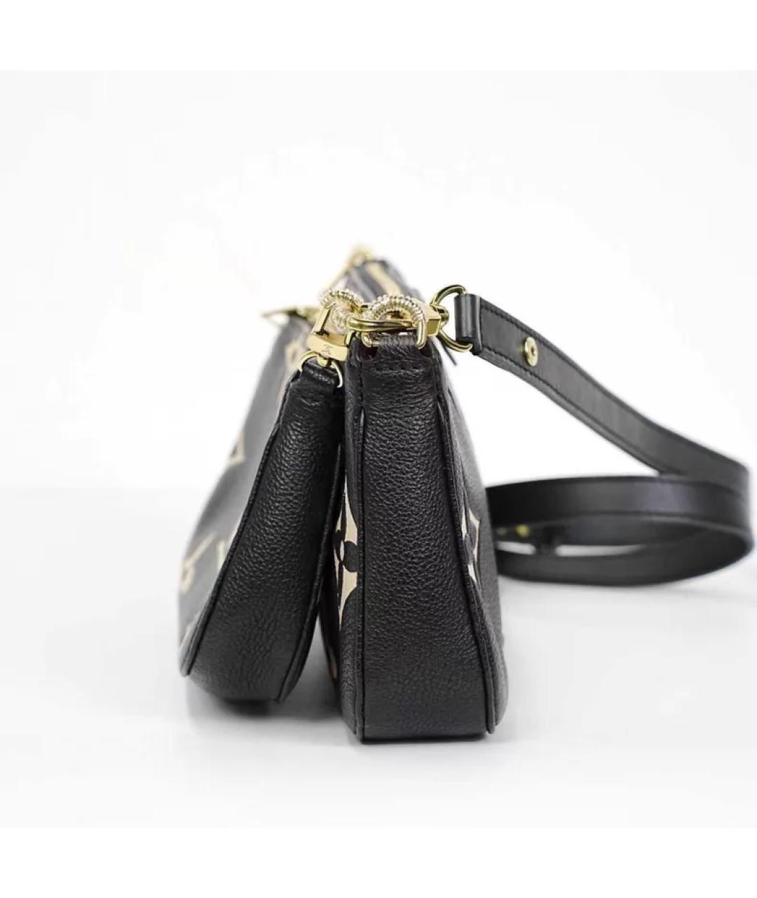 LOUIS VUITTON Черная кожаная сумка через плечо, фото 4