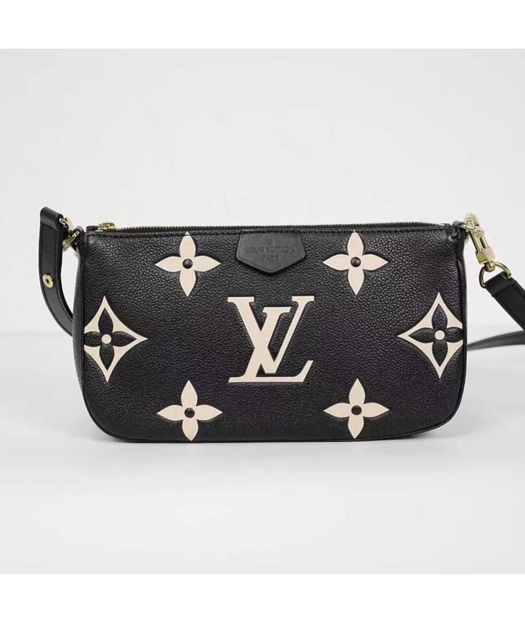 LOUIS VUITTON Черная кожаная сумка через плечо, фото 3