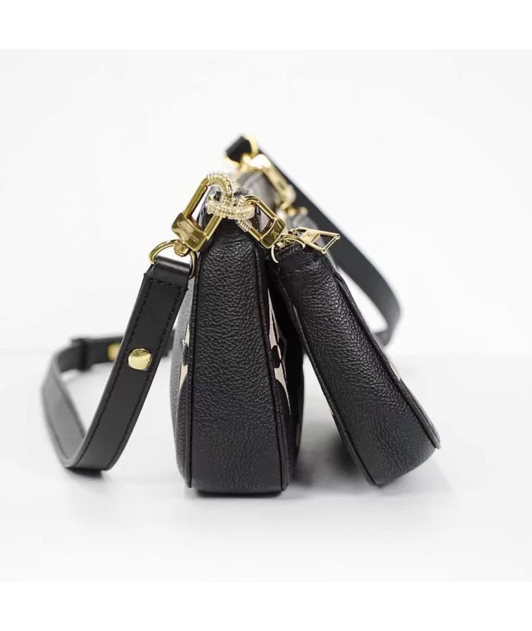 LOUIS VUITTON Черная кожаная сумка через плечо, фото 7