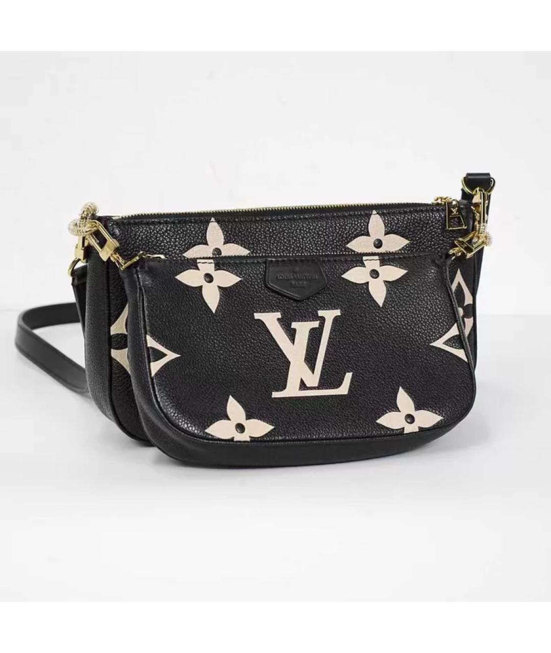 LOUIS VUITTON Черная кожаная сумка через плечо, фото 6