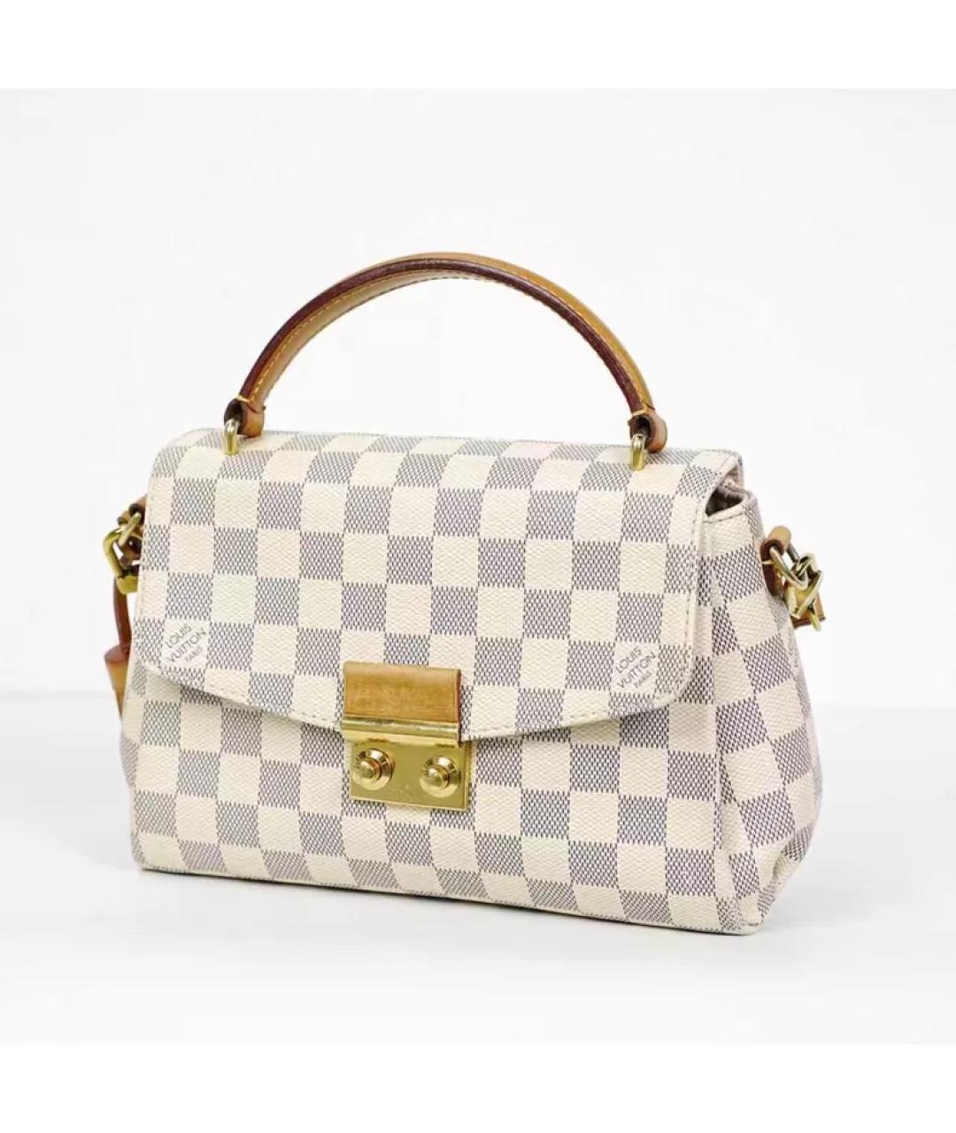 LOUIS VUITTON Бежевая тканевая сумка с короткими ручками, фото 7