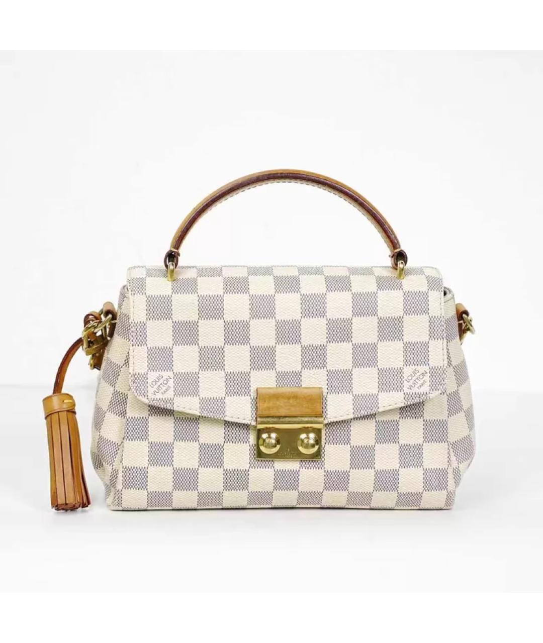 LOUIS VUITTON Бежевая тканевая сумка с короткими ручками, фото 10