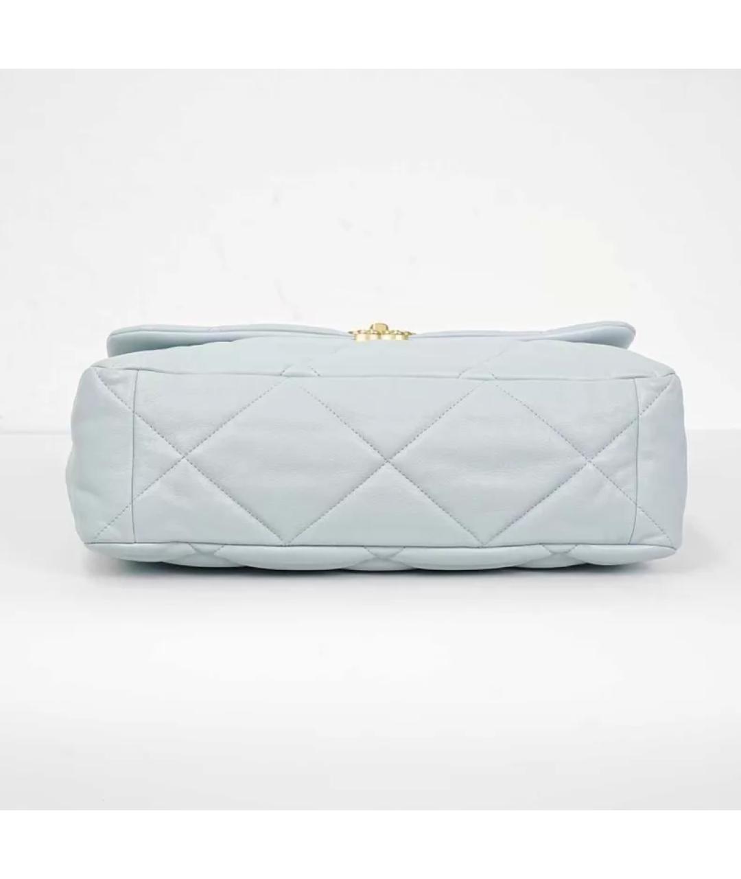 CHANEL Голубая кожаная сумка с короткими ручками, фото 2