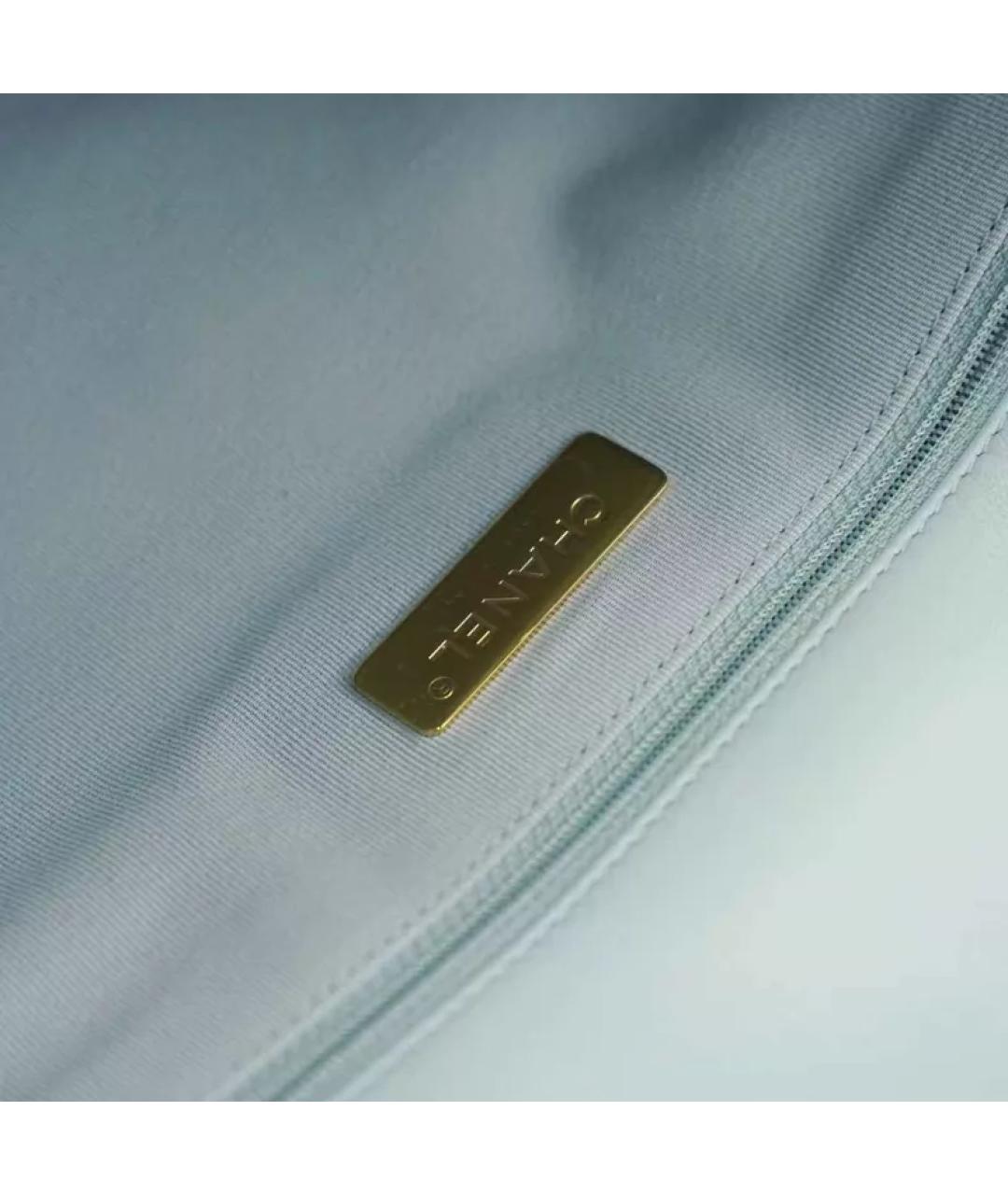 CHANEL Голубая кожаная сумка с короткими ручками, фото 8