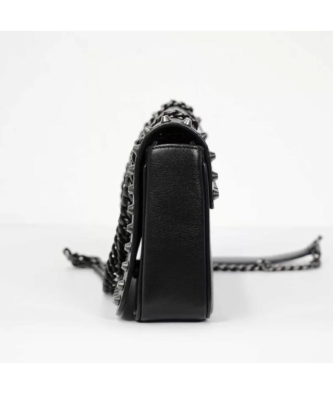 PRADA Черная кожаная сумка с короткими ручками, фото 4