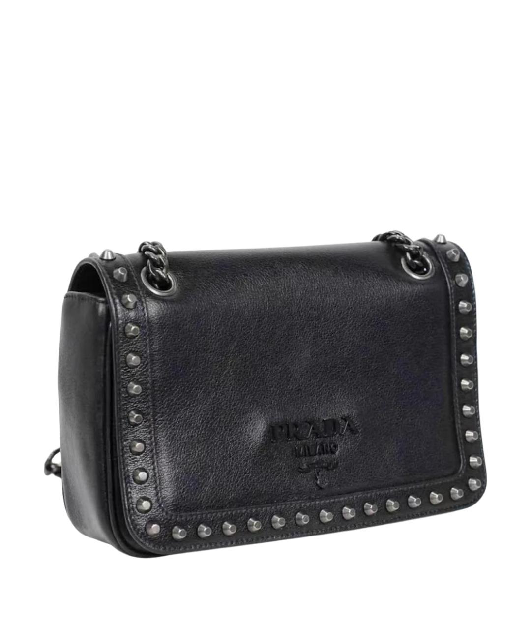 PRADA Черная кожаная сумка с короткими ручками, фото 2