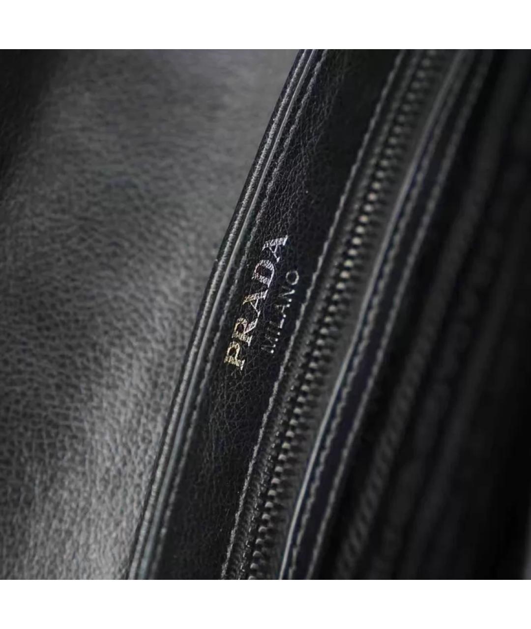 PRADA Черная кожаная сумка с короткими ручками, фото 8