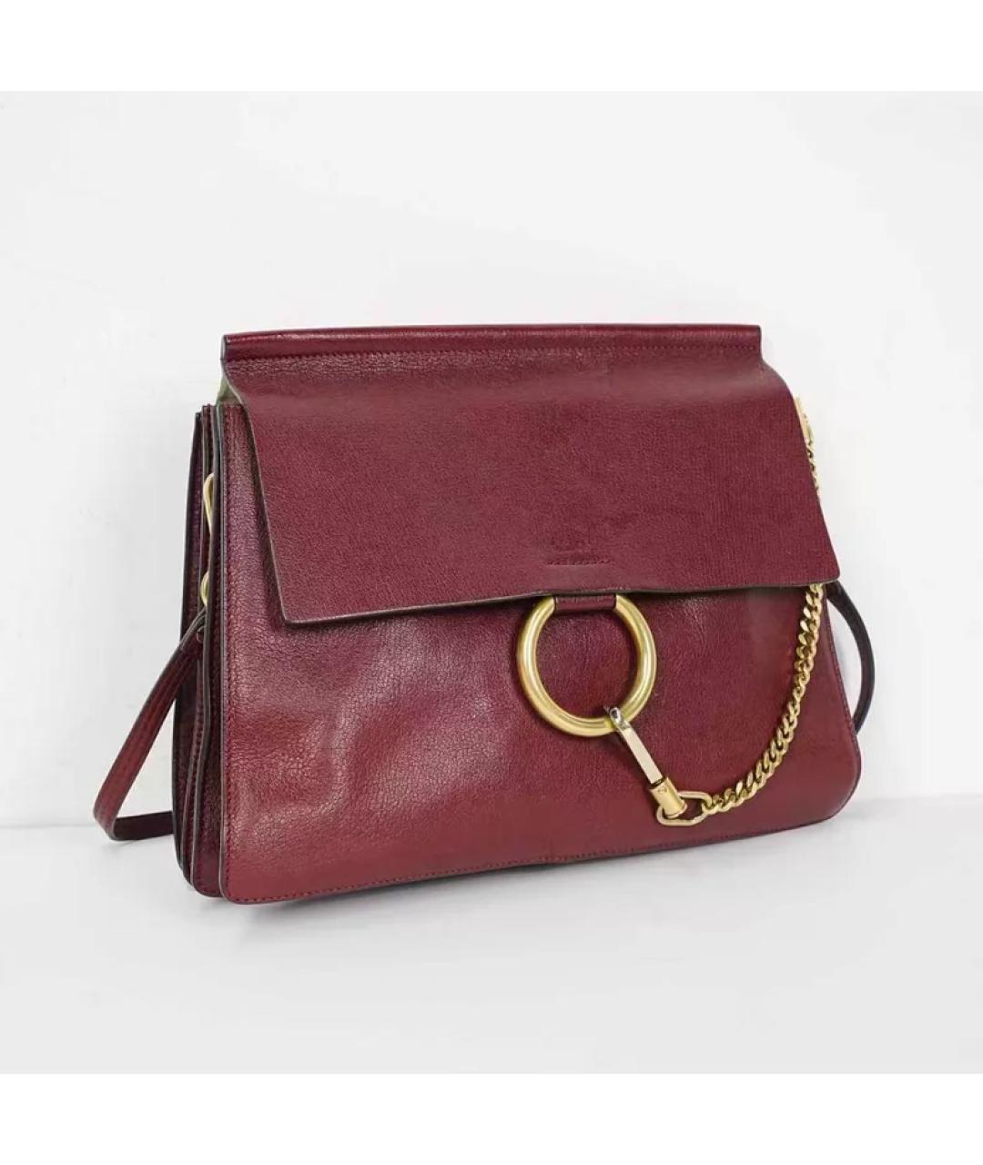 CHLOE Бордовая кожаная сумка через плечо, фото 5