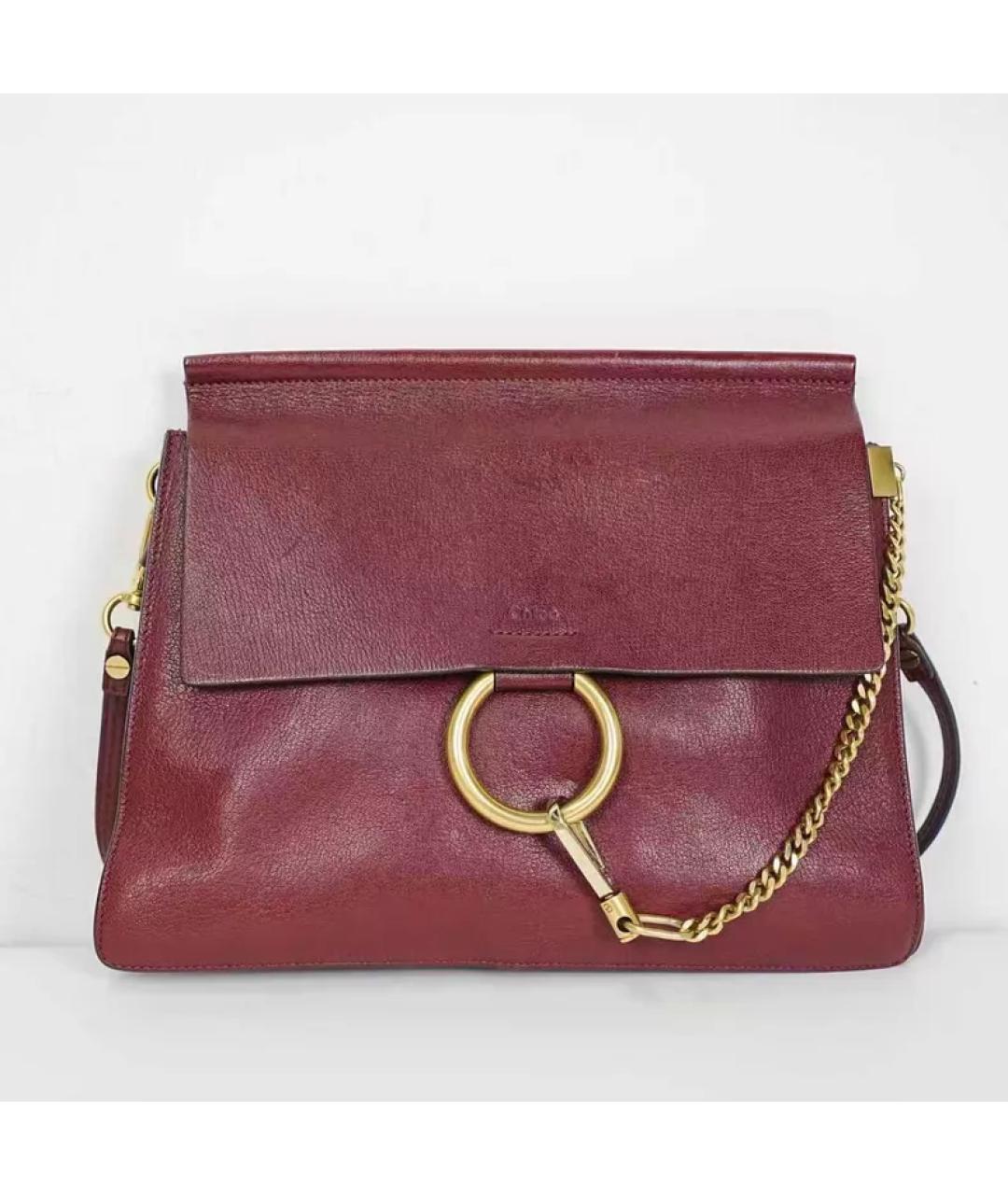 CHLOE Бордовая кожаная сумка через плечо, фото 7