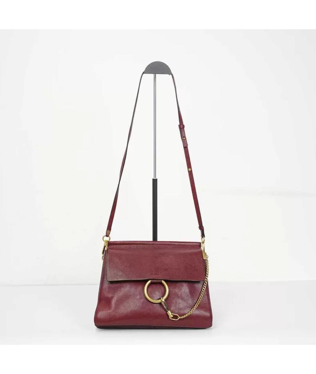 CHLOE Бордовая кожаная сумка через плечо, фото 10