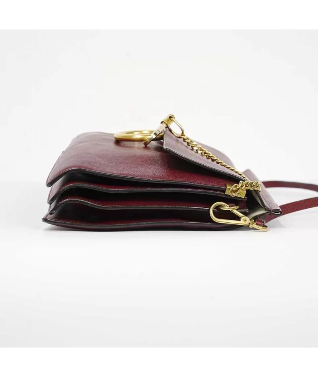 CHLOE Бордовая кожаная сумка через плечо, фото 3